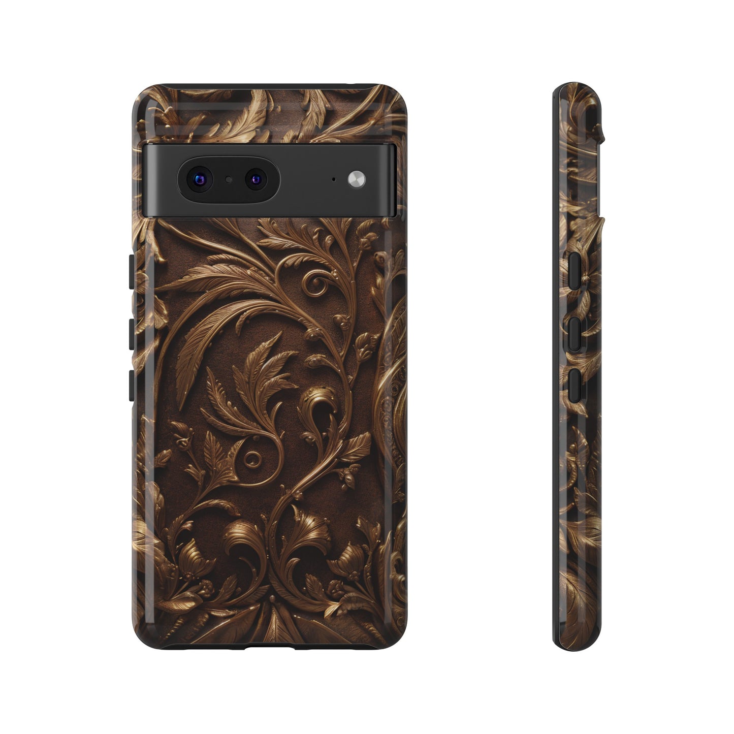 Elegant Bronze Phone Case – Victorian Floral Design for iPhone, Samsung Galaxy, and Google Pixel Devices