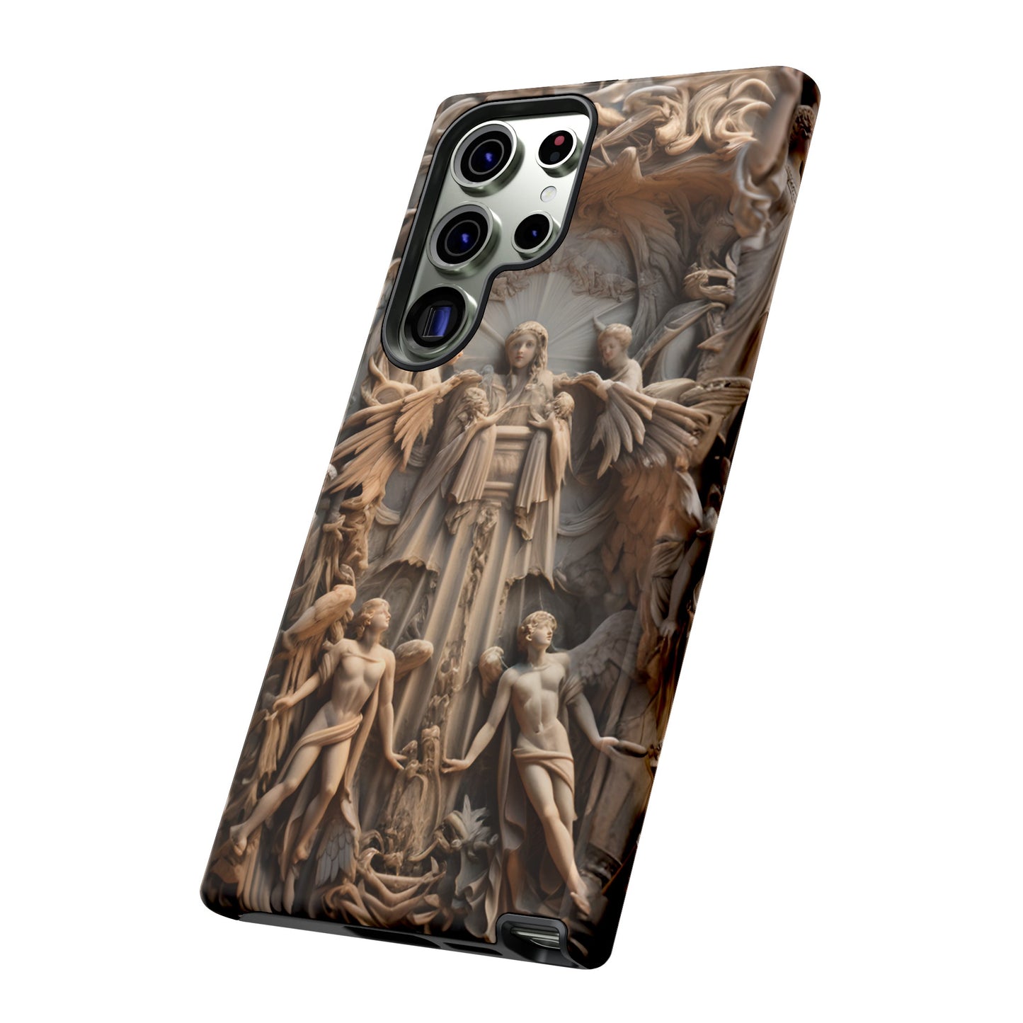 Angelic Statue Phone Case – Heavenly Gothic Marble Design for iPhone, Samsung Galaxy, and Google Pixel Devices