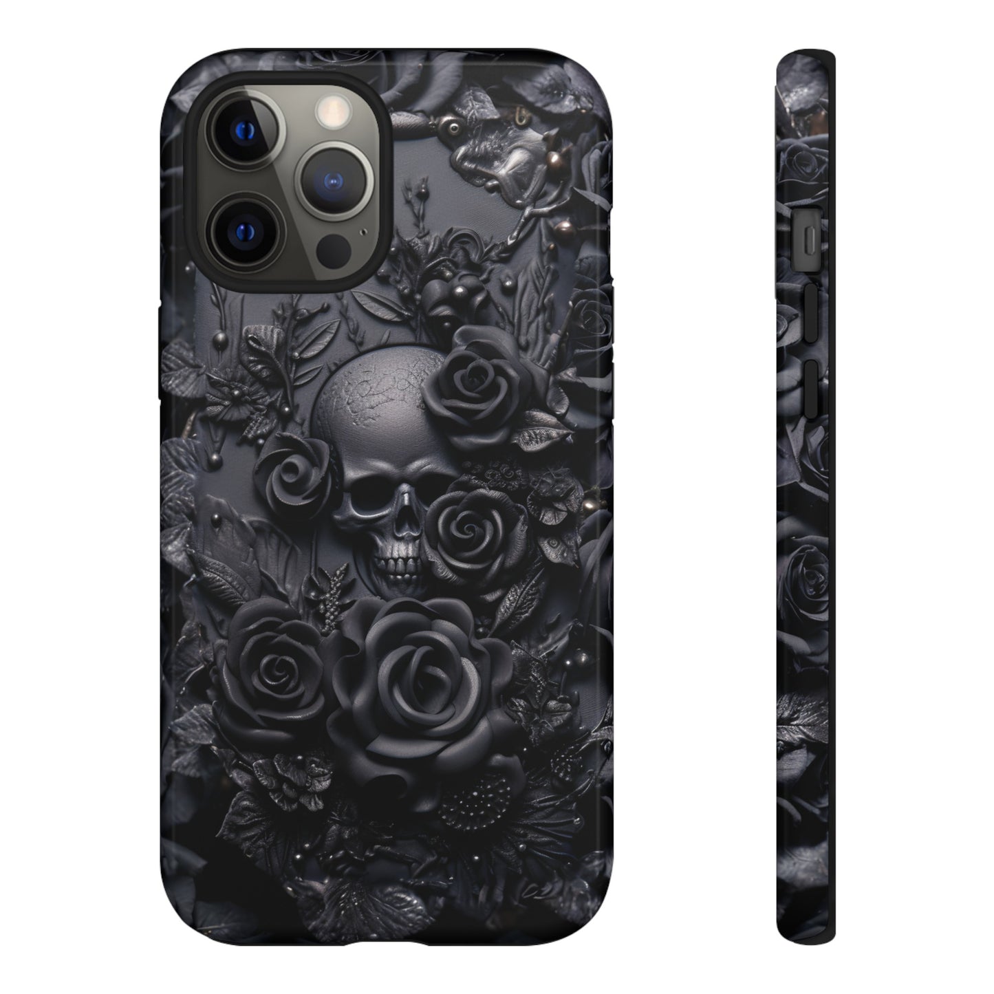 Gothic Black Roses Tough Phone Case – Elegant Dark Floral Design for iPhone, Samsung Galaxy, and Google Pixel Devices