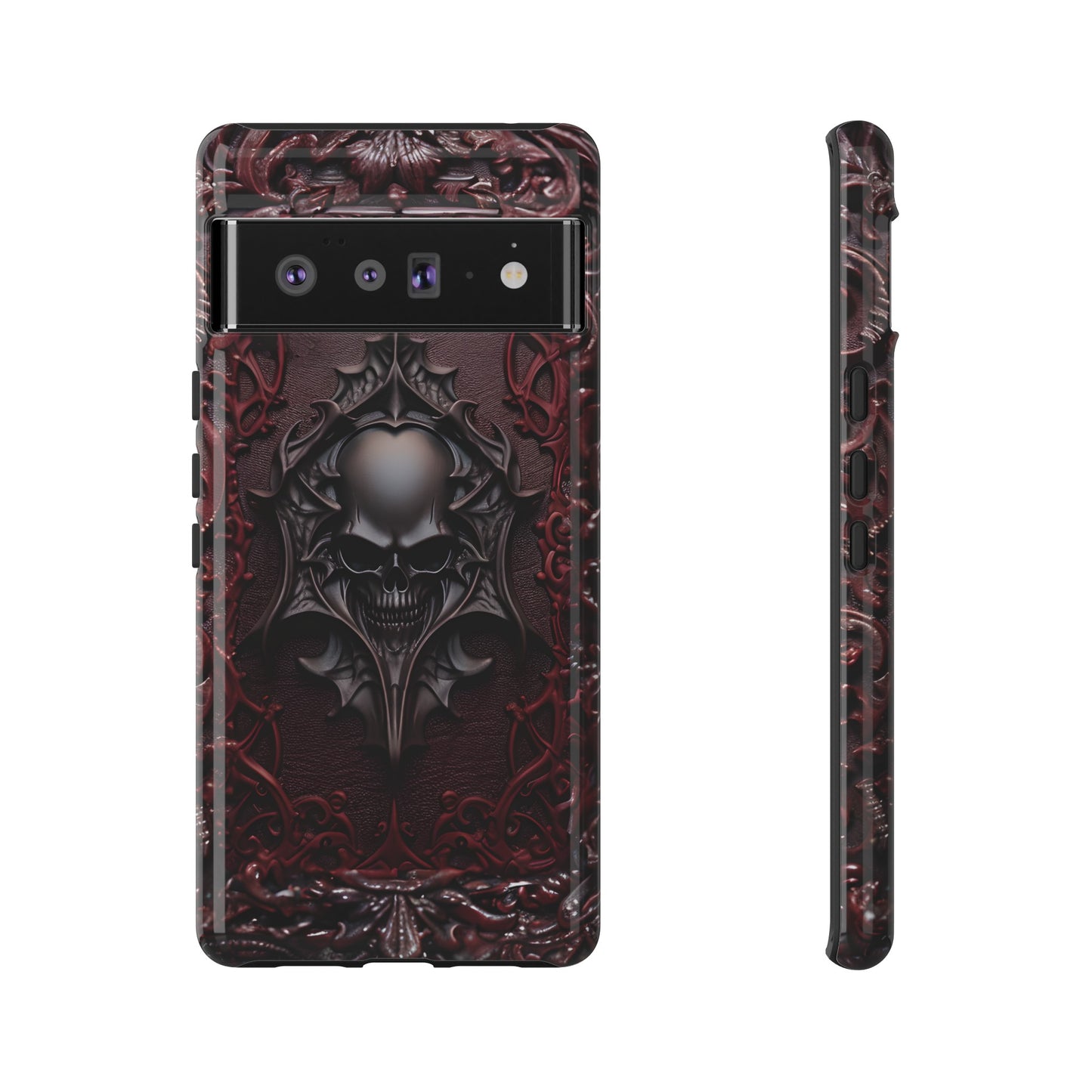 Vampiric Tough Phone Case – Gothic Skull Vampire Design for iPhone, Samsung Galaxy, and Google Pixel Devices