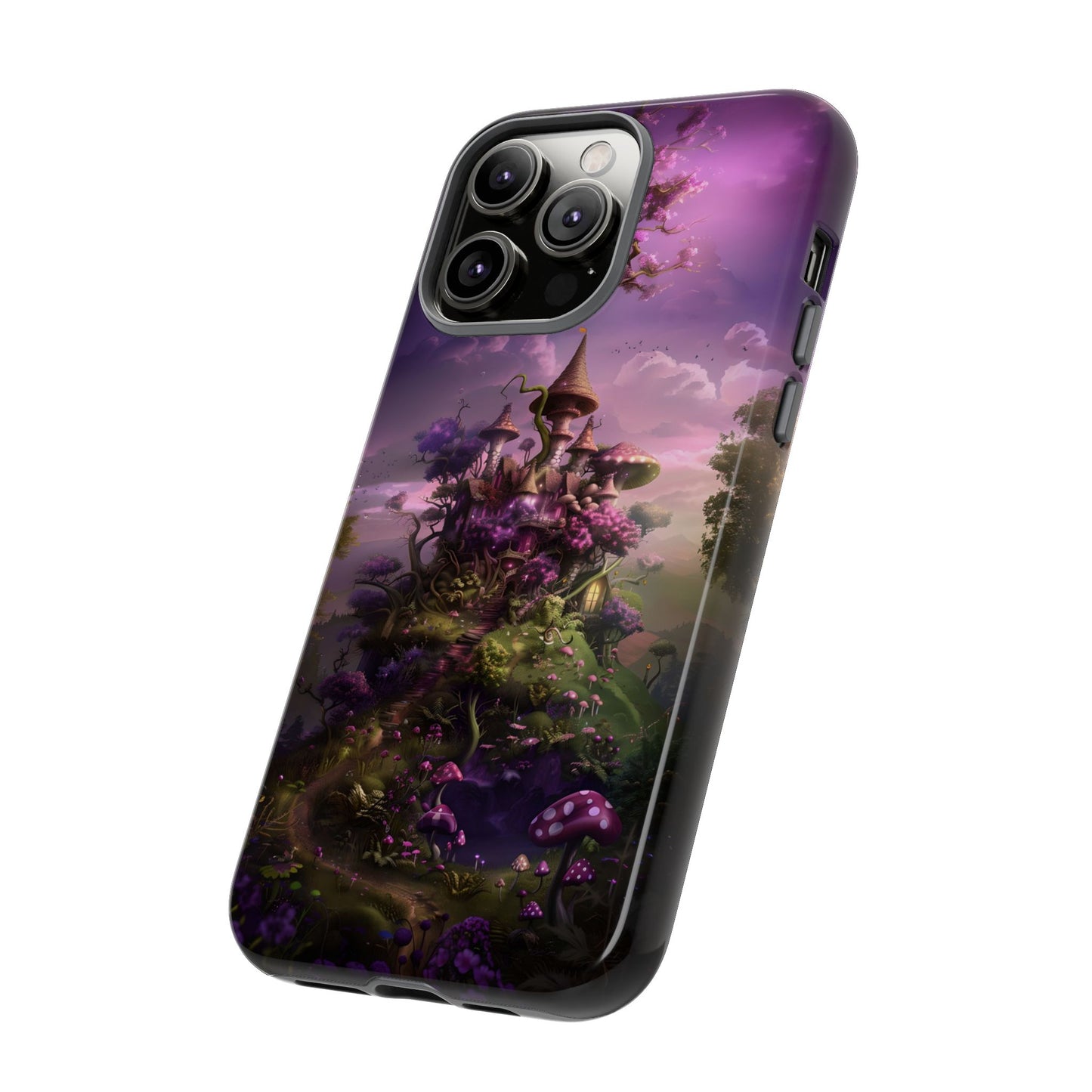 Enchanted Fairy Castle Phone Case - Magical Purple Fantasy Art for iPhone, Samsung Galaxy and Google Pixel Devices