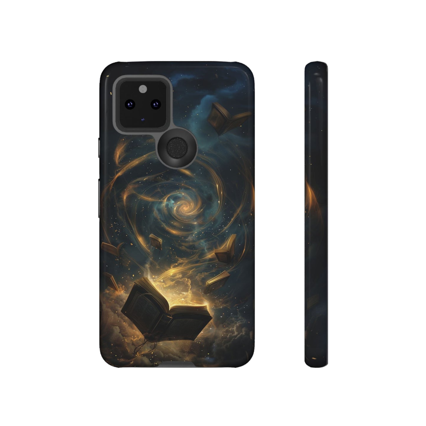 Magical Galaxy Swirling Books Phone Case - Celestial Book Lover's Gift for iPhone, Samsung Galaxy, and Google Pixel Devices