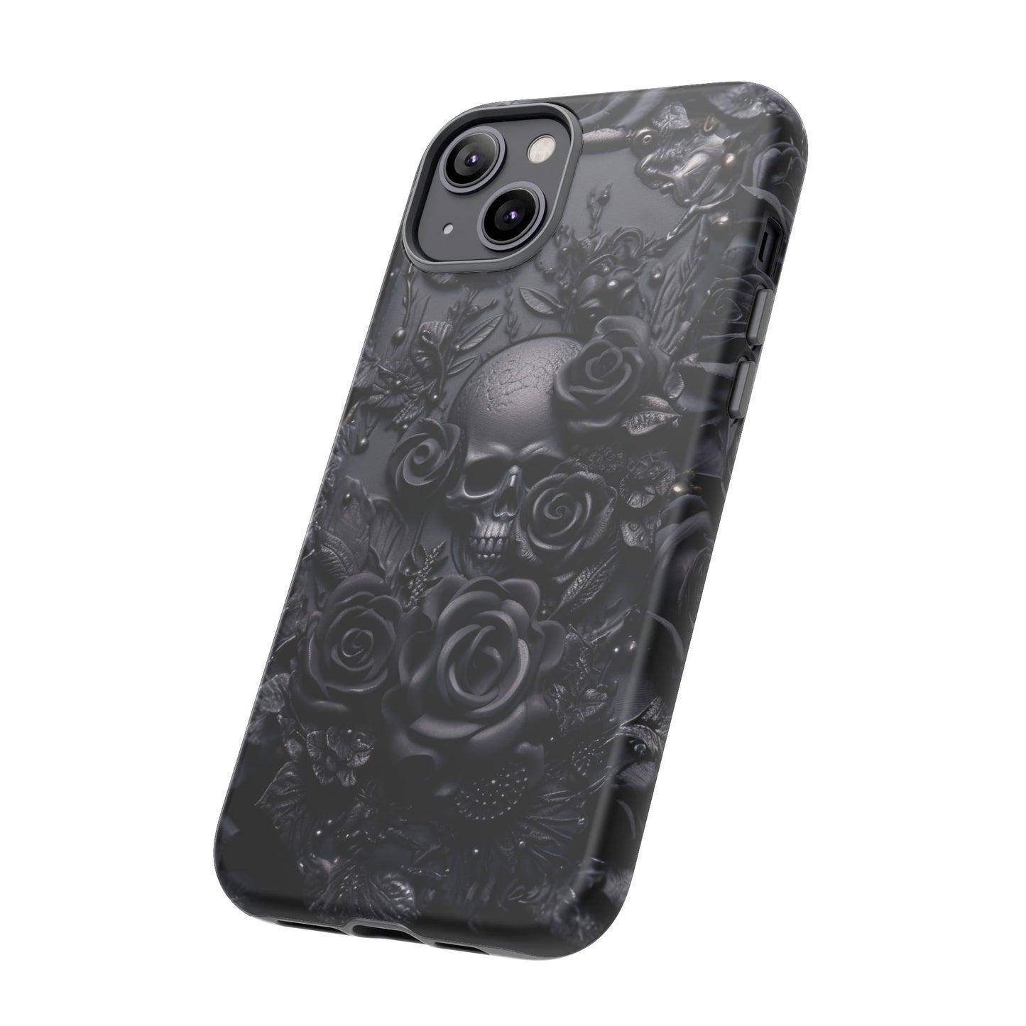 Gothic Black Roses Tough Phone Case – Elegant Dark Floral Design for iPhone, Samsung Galaxy, and Google Pixel Devices