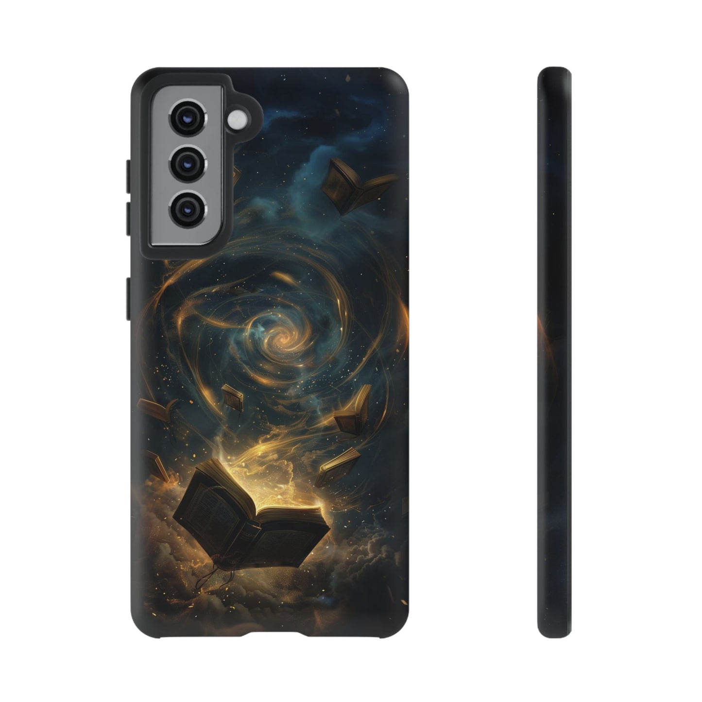 Magical Galaxy Swirling Books Phone Case - Celestial Book Lover's Gift for iPhone, Samsung Galaxy, and Google Pixel Devices