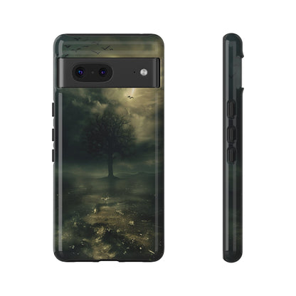 The Tree of Desolation Phone Case – Dark Fantasy Gothic Art with Full Moon for iPhone, Samsung Galaxy, and Google Pixel Devices