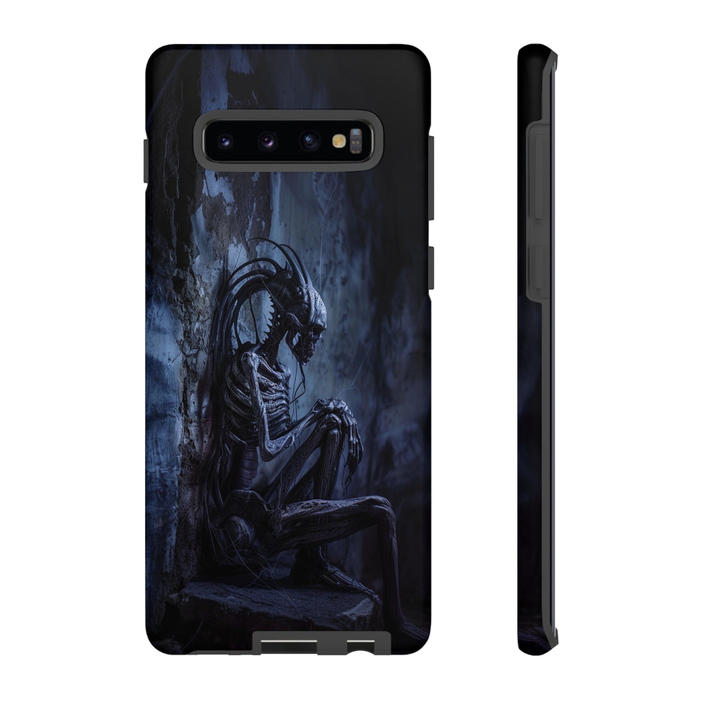 Gothic Alien Skeleton iPhone Case - Sci-Fi Horror Design