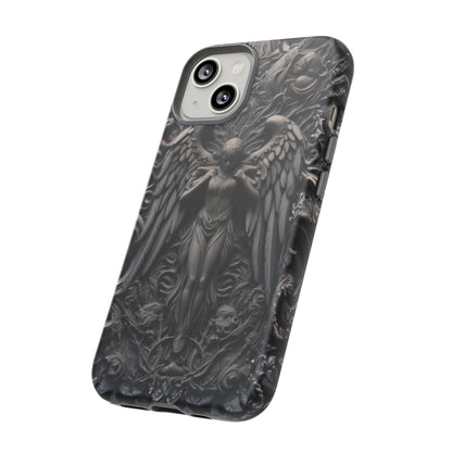 Grey Angel Phone Case – Gothic Marble Statue Design for iPhone, Samsung Galaxy, and Google Pixel Devices