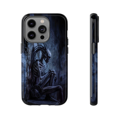 Gothic Alien Skeleton iPhone Case - Sci-Fi Horror Design