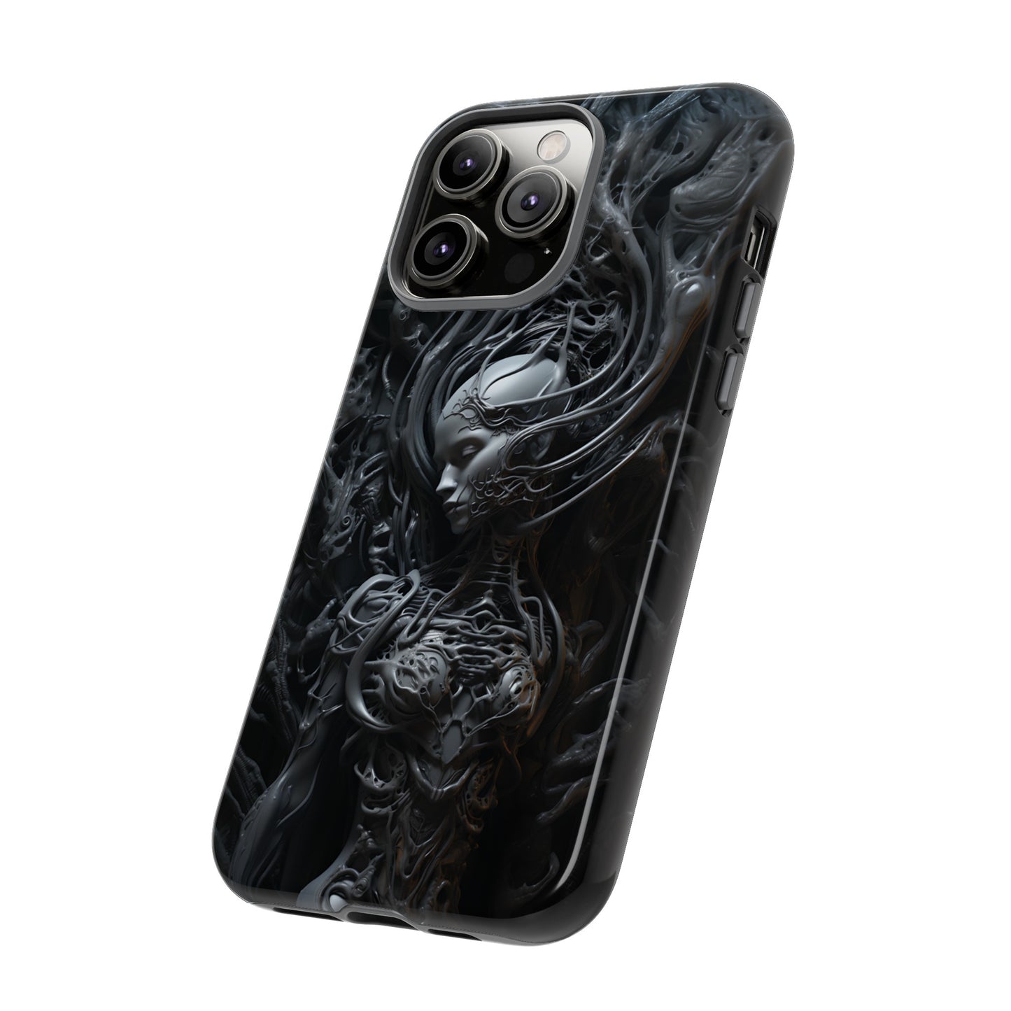 Biomechanical Beauty Phone Case – Futuristic Alien Design for iPhone, Samsung Galaxy, and Google Pixel Devices