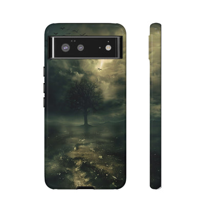 The Tree of Desolation Phone Case – Dark Fantasy Gothic Art with Full Moon for iPhone, Samsung Galaxy, and Google Pixel Devices