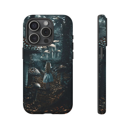 Alice in the Mushroom Forest Phone Case – Fantasy Wonderland Design for iPhone, Samsung Galaxy, and Google Pixel Devices