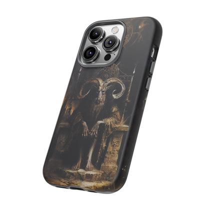 Dark Gothic Goat Demon Phone Case - Occult Horned Beast Art Design