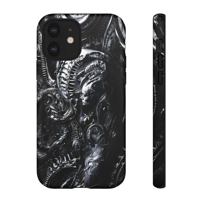 Biomechanical Transhumanism Phone Case – Alien Horror Design for iPhone and Samsung Galaxy Devices