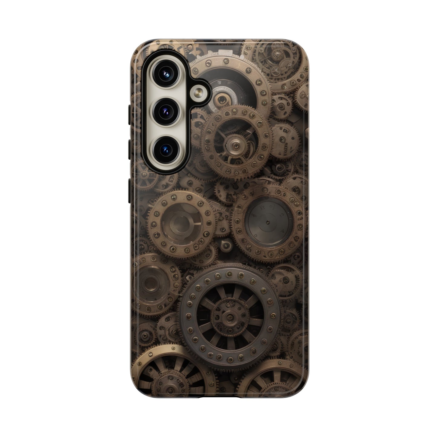 Gearworks 3 Phone Case – Steampunk Victorian Design with Gears and Clockwork for iPhone, Samsung Galaxy, and Google Pixel Devices