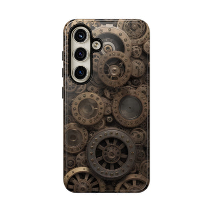 Gearworks 3 Phone Case – Steampunk Victorian Design with Gears and Clockwork for iPhone, Samsung Galaxy, and Google Pixel Devices