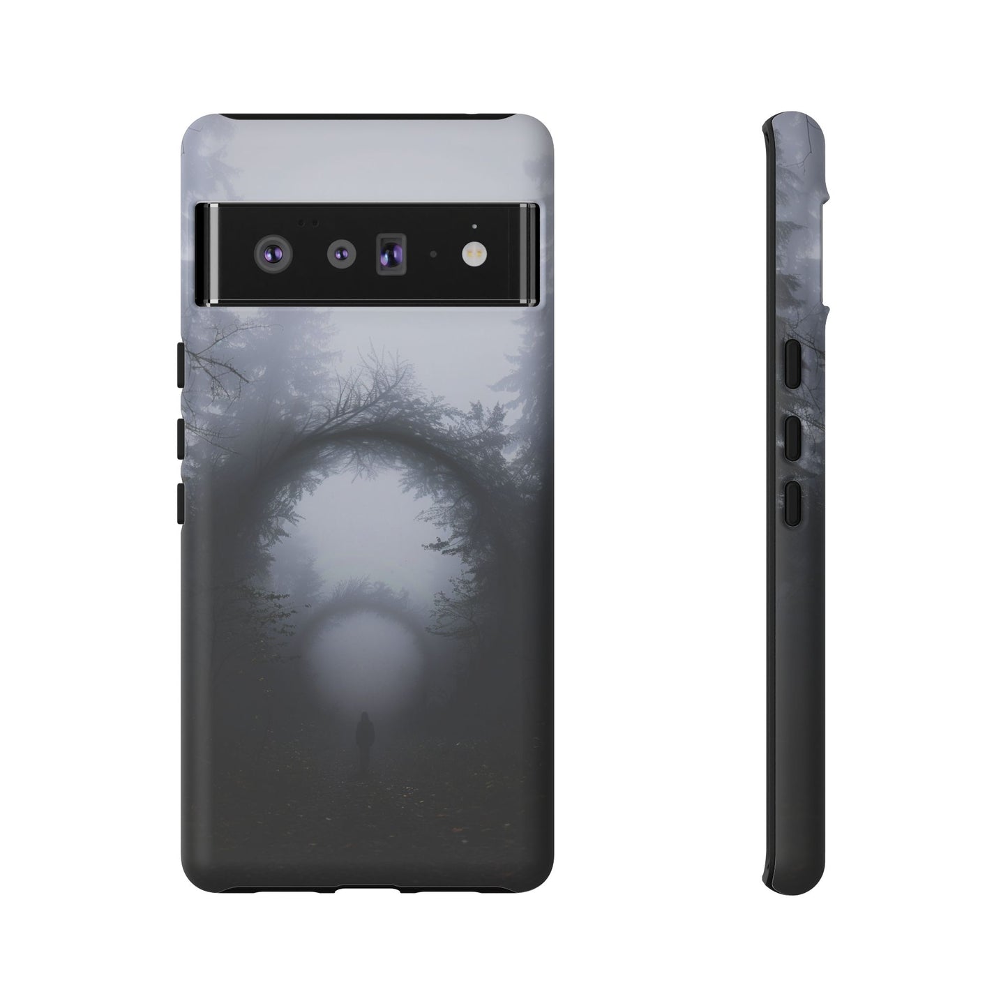 Mystical Forest Portal Phone Case - Atmospheric Foggy Path with Enchanted Tunnel For iPhone, Samsung Galaxy, and Google Pixel Devices.