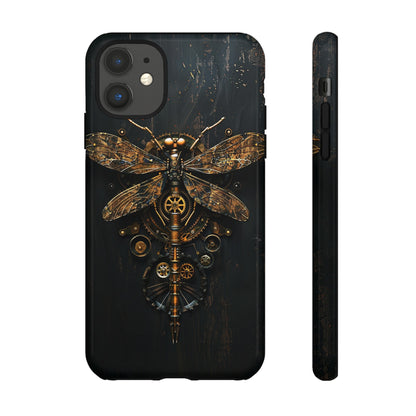 Steampunk Dragonfly Phone Case - Intricate Gear Design for iPhone, Samsung Galaxy, Google Pixel Devices