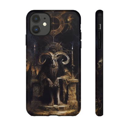 Dark Gothic Goat Demon Phone Case - Occult Horned Beast Art Design