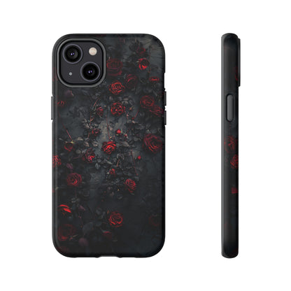 Gothic Roses Tough Phone Case – Elegant Dark Floral Design for iPhone, Samsung Galaxy, and Google Pixel Devices