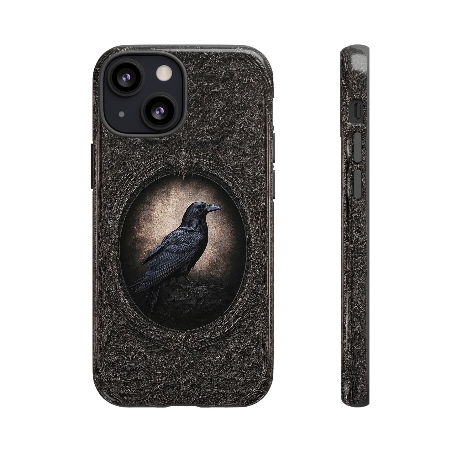 Gothic Raven Phone Case - Mysterious Dark Bird Design