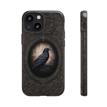 Gothic Raven Phone Case - Mysterious Dark Bird Design