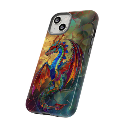 Stained Glass Dragon Phone Case - Colorful Fantasy Design for iPhone, Samsung Galaxy, Google Pixel Devices