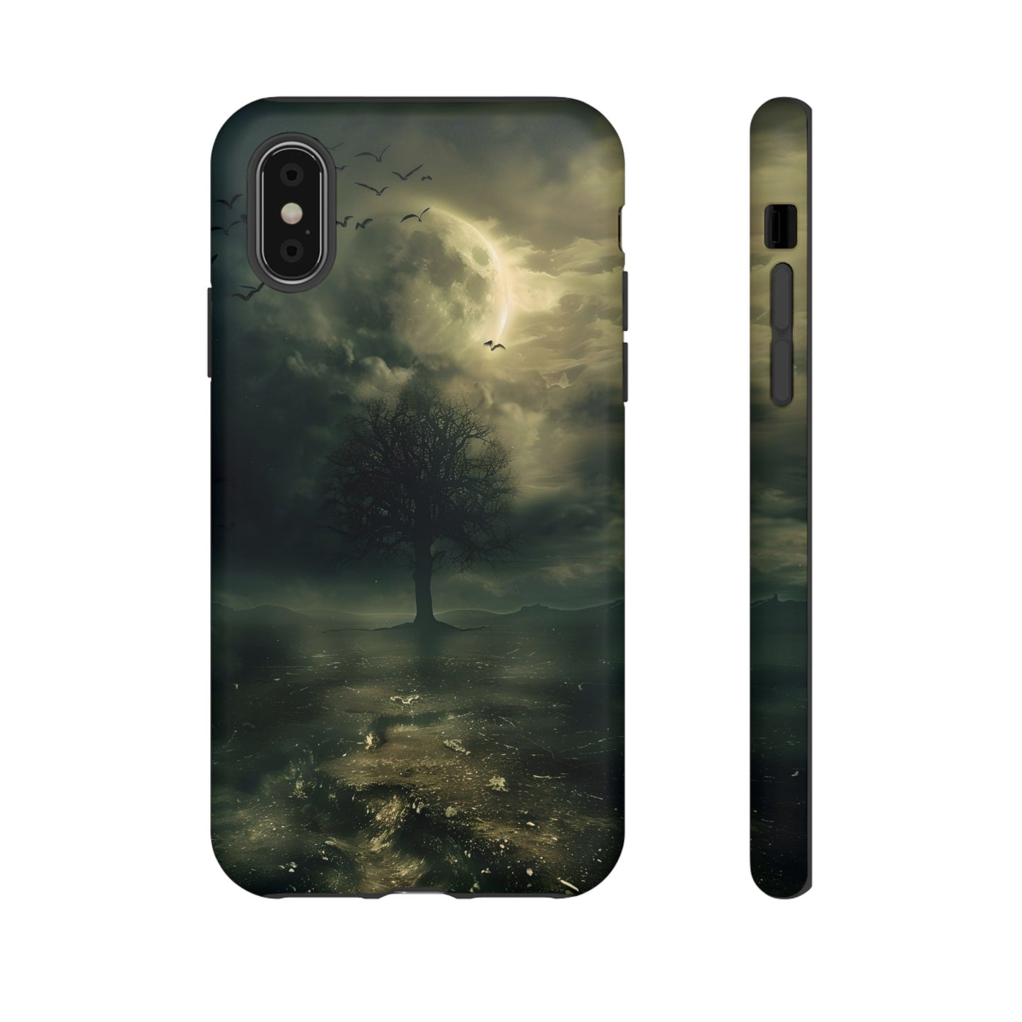 The Tree of Desolation Phone Case – Dark Fantasy Gothic Art with Full Moon for iPhone, Samsung Galaxy, and Google Pixel Devices