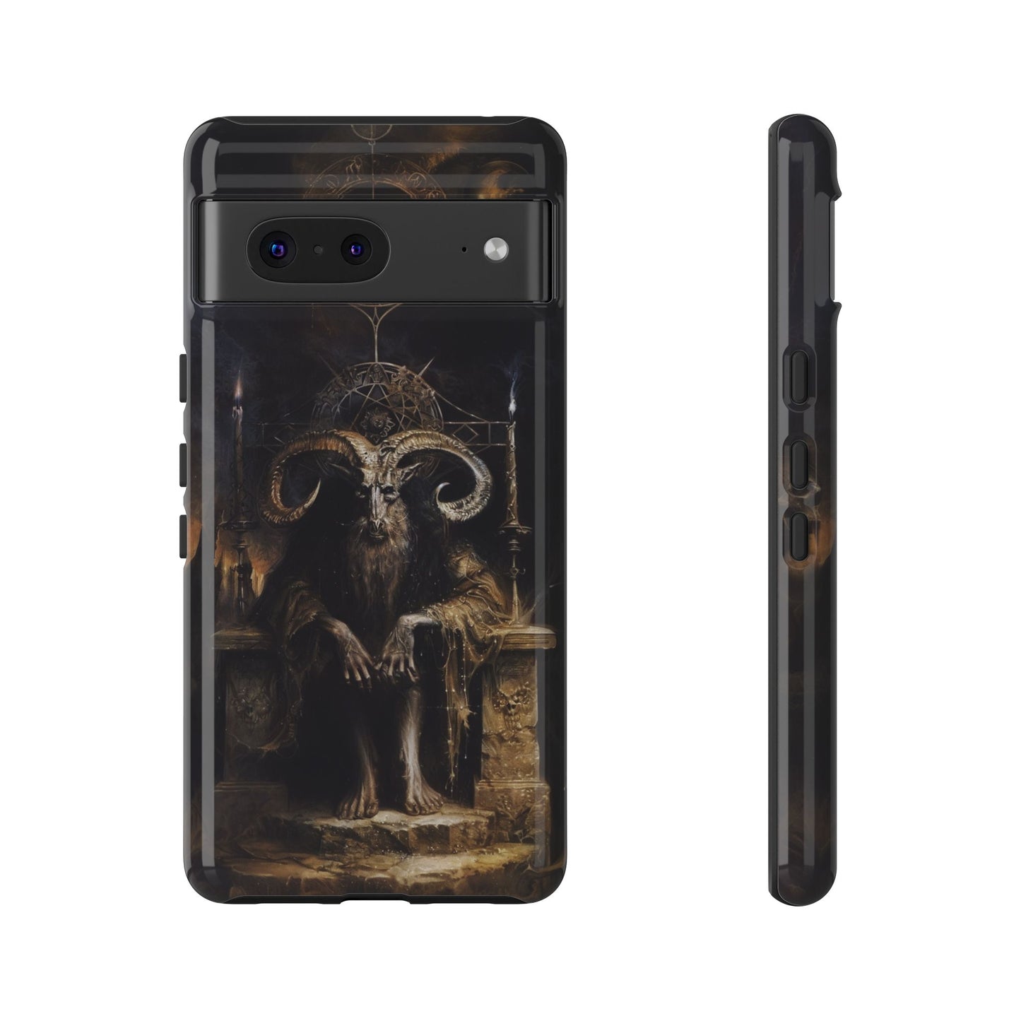 Dark Gothic Goat Demon Phone Case - Occult Horned Beast Art Design