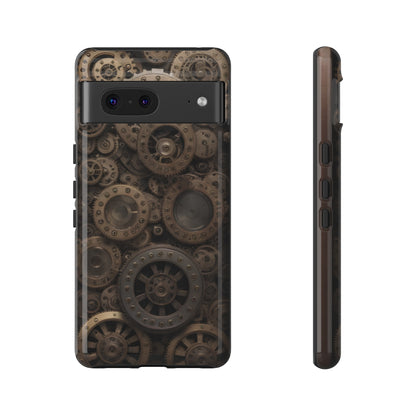 Gearworks 3 Phone Case – Steampunk Victorian Design with Gears and Clockwork for iPhone, Samsung Galaxy, and Google Pixel Devices