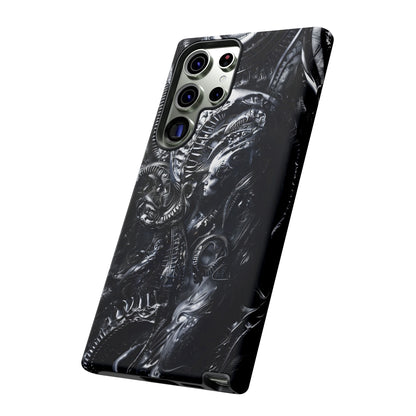 Biomechanical Transhumanism Phone Case – Alien Horror Design for iPhone and Samsung Galaxy Devices