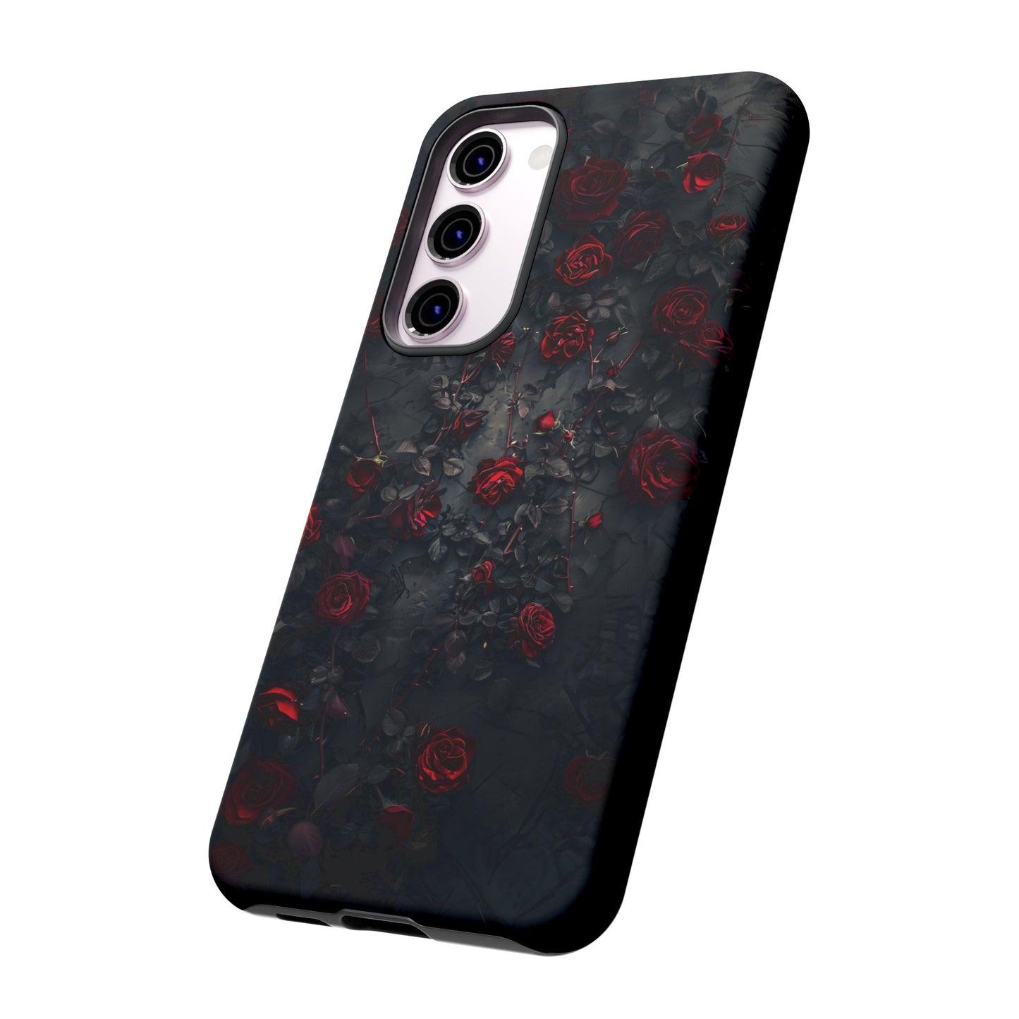 Gothic Roses Tough Phone Case – Elegant Dark Floral Design for iPhone, Samsung Galaxy, and Google Pixel Devices