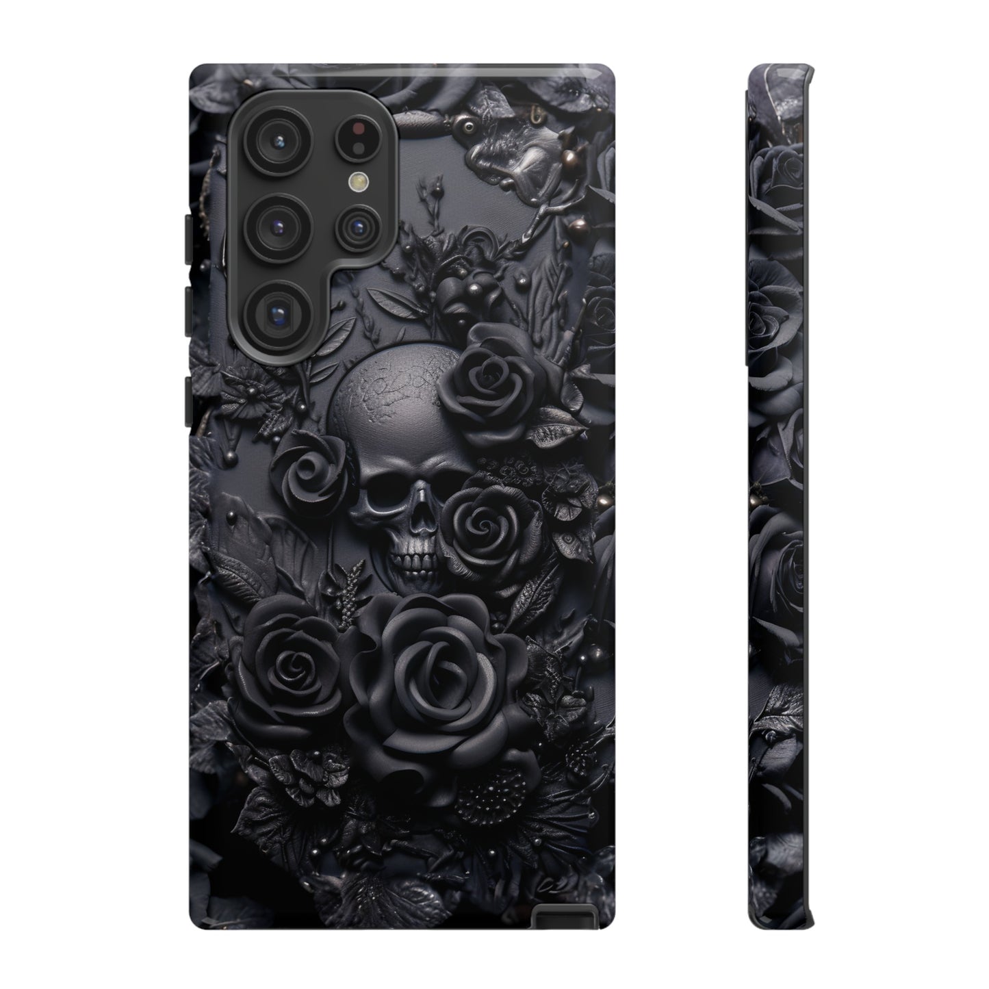 Gothic Black Roses Tough Phone Case – Elegant Dark Floral Design for iPhone, Samsung Galaxy, and Google Pixel Devices