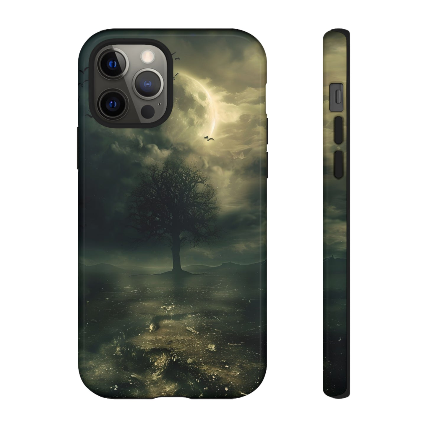 The Tree of Desolation Phone Case – Dark Fantasy Gothic Art with Full Moon for iPhone, Samsung Galaxy, and Google Pixel Devices