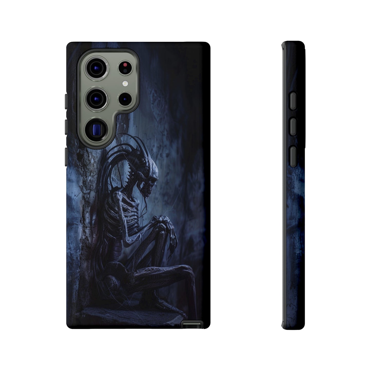 Gothic Alien Skeleton iPhone Case - Sci-Fi Horror Design