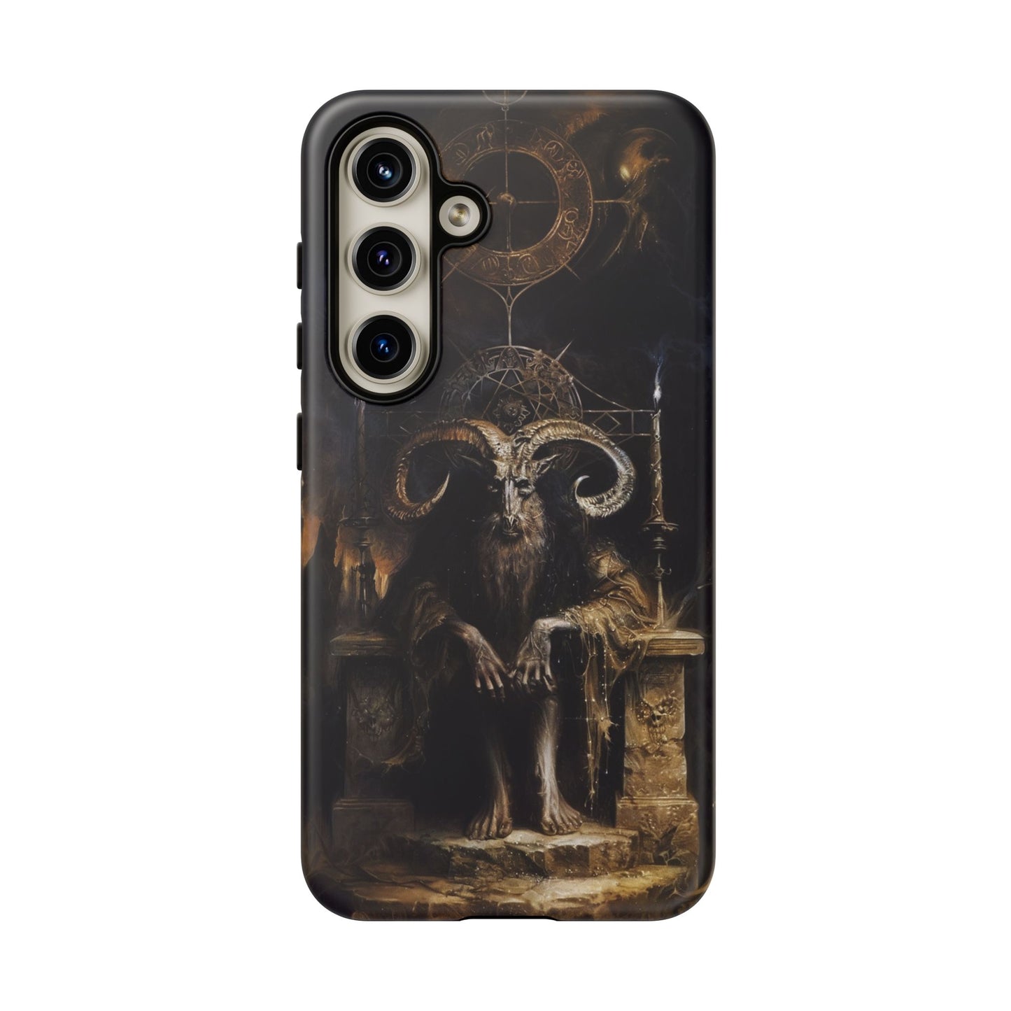 Dark Gothic Goat Demon Phone Case - Occult Horned Beast Art Design