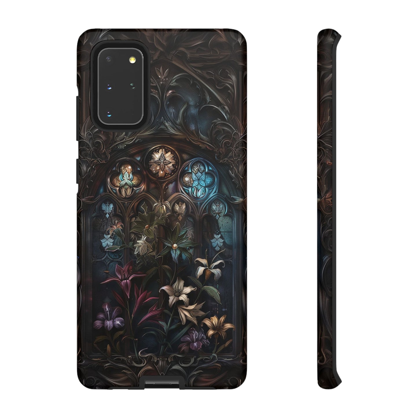 Elegant Gothic Flower Art Phone Case - Intricate Floral Design for iPhone, Samsung Galaxy, and Google Pixel Devices