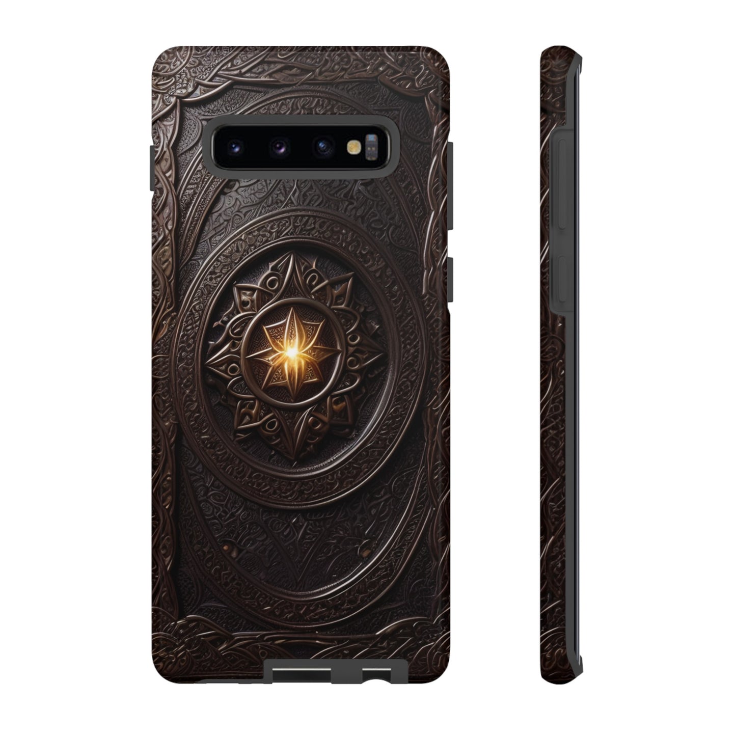 Intricate Leather Flower Tough Phone Case – Elegant Floral Design for iPhone, Samsung Galaxy, and Google Pixel Devices