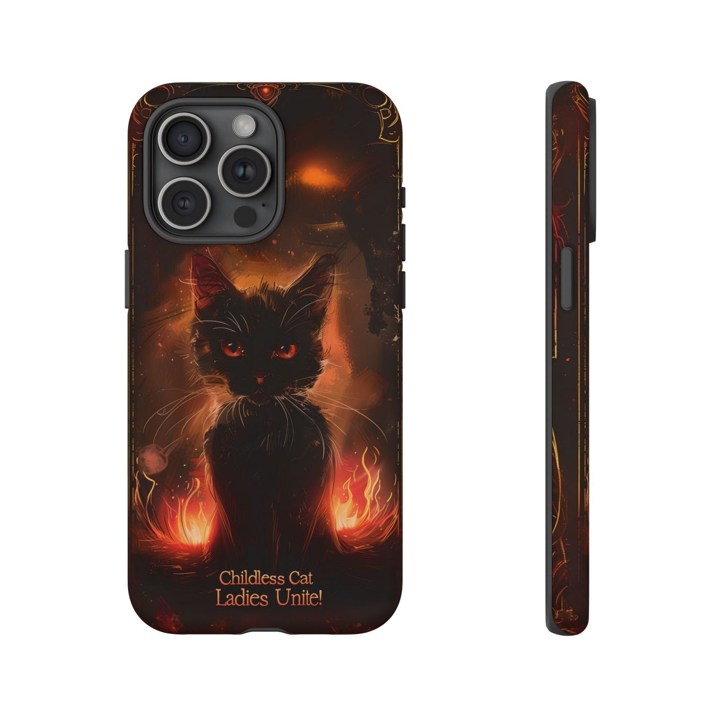 Childless Cat Ladies Unite Phone Case - Gothic Black Cat For iPhone, Samsung Galaxy, and Google Pixel Devices