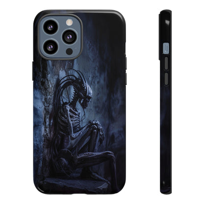 Gothic Alien Skeleton iPhone Case - Sci-Fi Horror Design