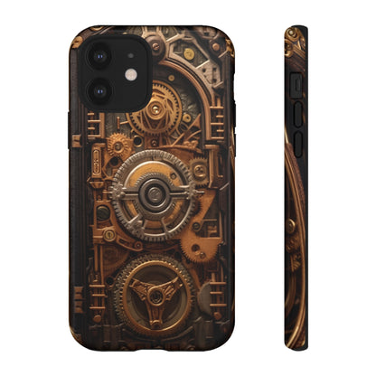 Gearworks Tough Phone Case – Steampunk Clockwork Design for iPhone, Samsung Galaxy, and Google Pixel Devices