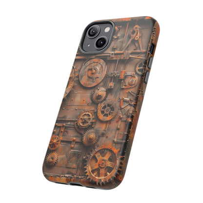 Rusted Steampunk Gearworks Phone Case for iPhone, Samsung Galaxy, and Google Pixel Devices