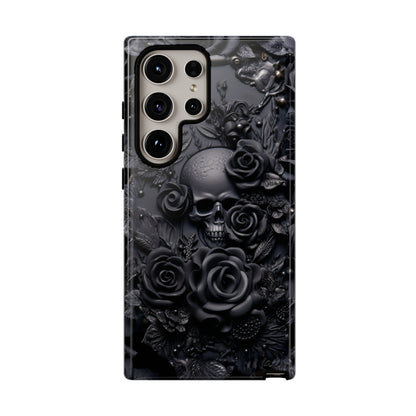 Gothic Black Roses Tough Phone Case – Elegant Dark Floral Design for iPhone, Samsung Galaxy, and Google Pixel Devices