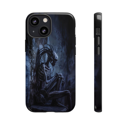 Gothic Alien Skeleton iPhone Case - Sci-Fi Horror Design