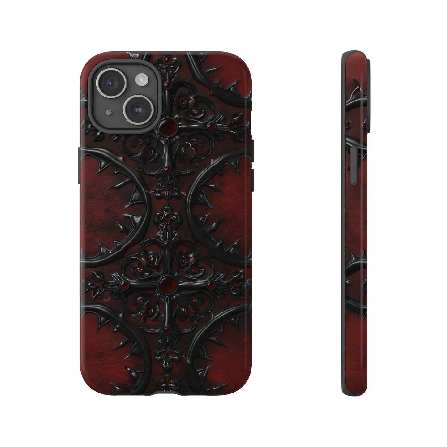 Vampiric Leather Phone Case for iPhone, Samsung Galaxy, and Google Pixel Devices - Gothic Ornate Design