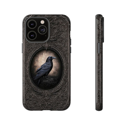 Gothic Raven Phone Case - Mysterious Dark Bird Design