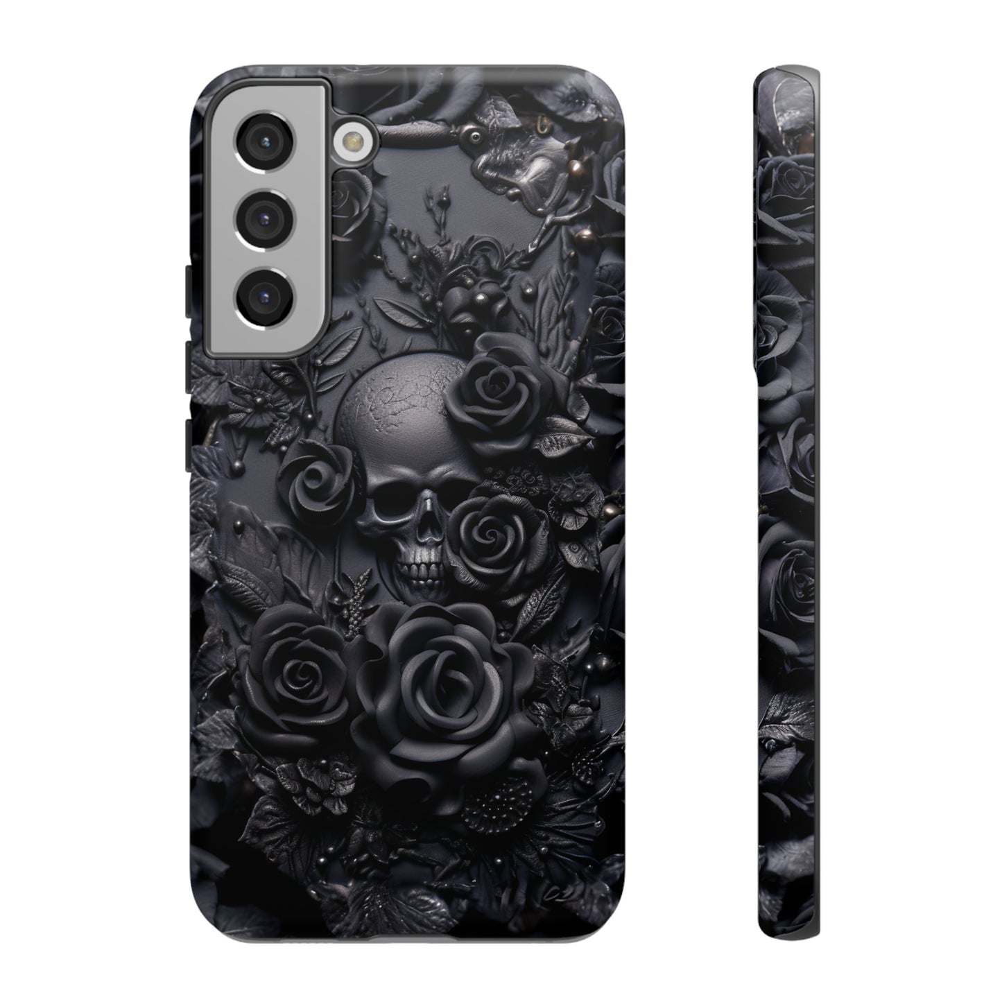 Gothic Black Roses Tough Phone Case – Elegant Dark Floral Design for iPhone, Samsung Galaxy, and Google Pixel Devices