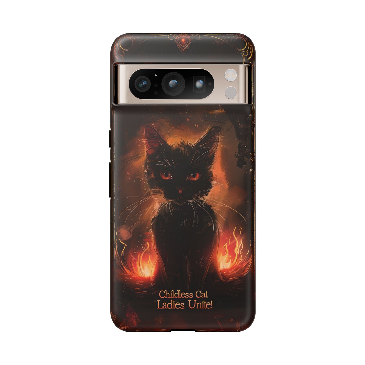 Childless Cat Ladies Unite Phone Case - Gothic Black Cat For iPhone, Samsung Galaxy, and Google Pixel Devices