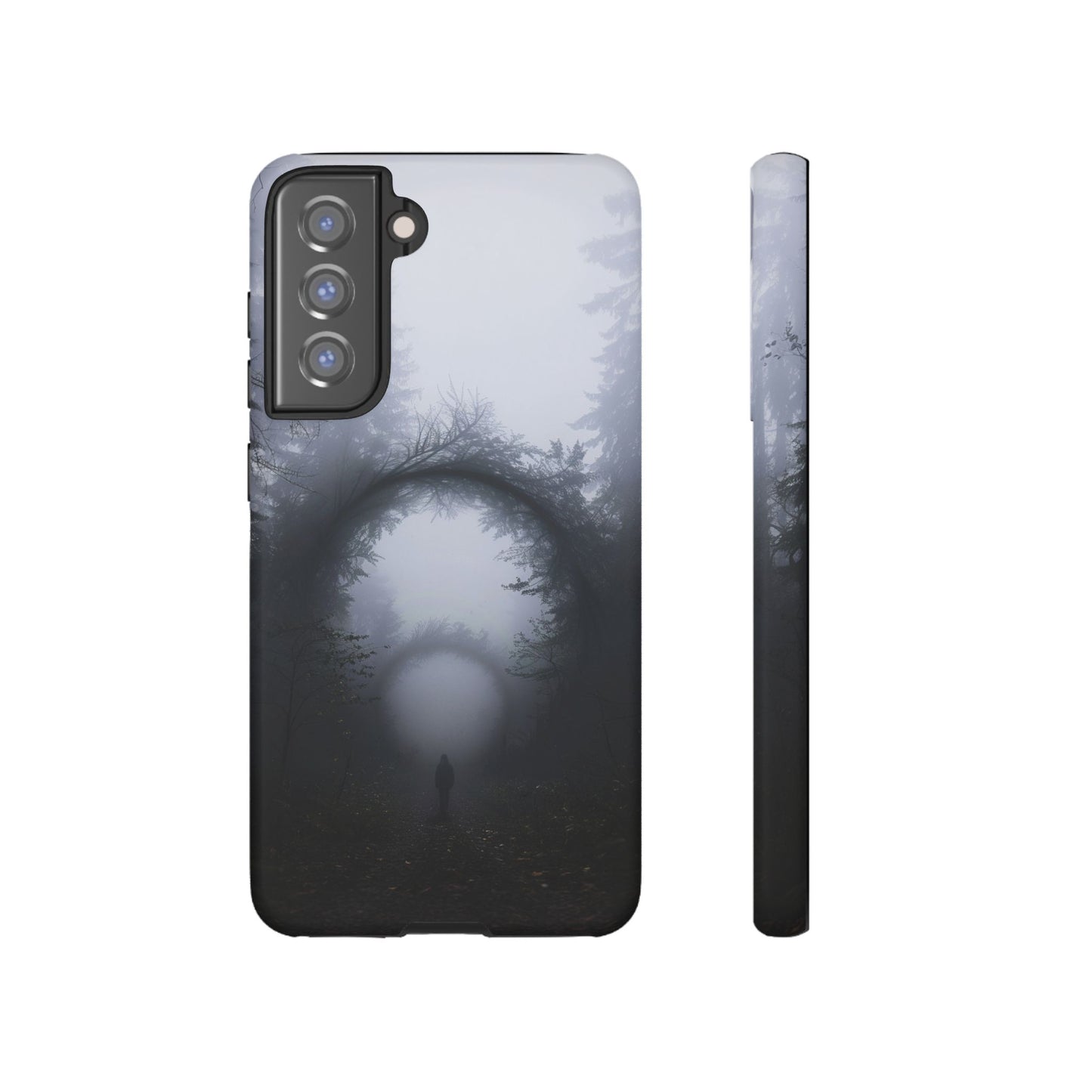 Mystical Forest Portal Phone Case - Atmospheric Foggy Path with Enchanted Tunnel For iPhone, Samsung Galaxy, and Google Pixel Devices.