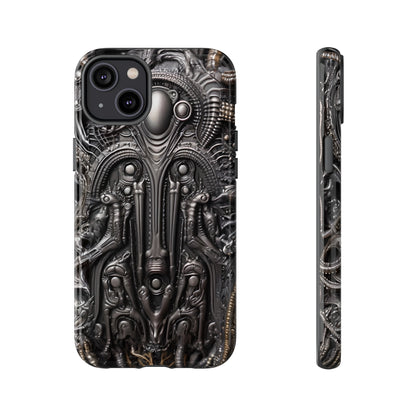 Biomechanical Horror Phone Case – Dark Sci-Fi Design for iPhone, Samsung Galaxy, Google Pixel Devices