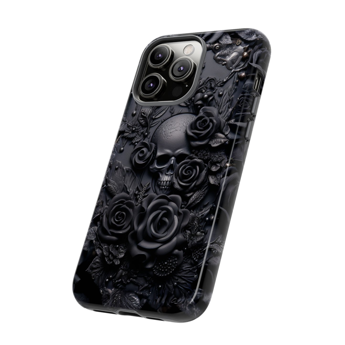 Gothic Black Roses Tough Phone Case – Elegant Dark Floral Design for iPhone, Samsung Galaxy, and Google Pixel Devices